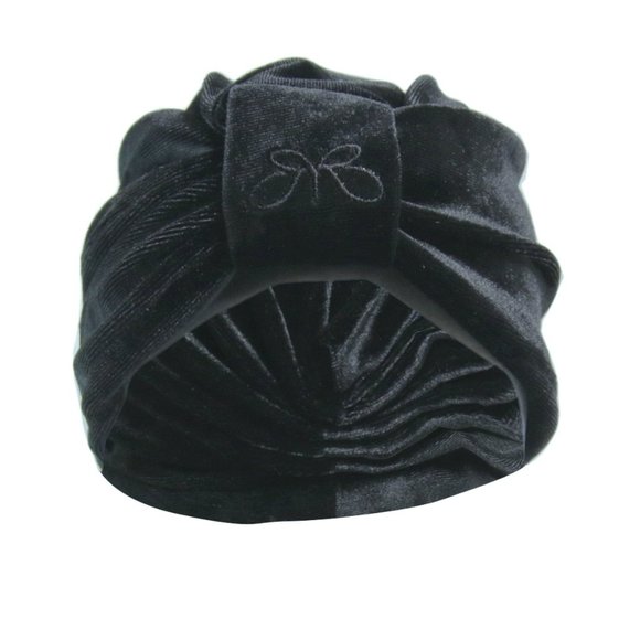 Black Velvet Turban Hat - Picture 2 of 2
